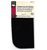 Dritz Denim Iron-On Black Patches 2ct