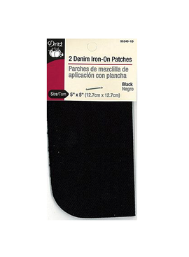 Dritz Denim Iron-On Black Patches 2ct