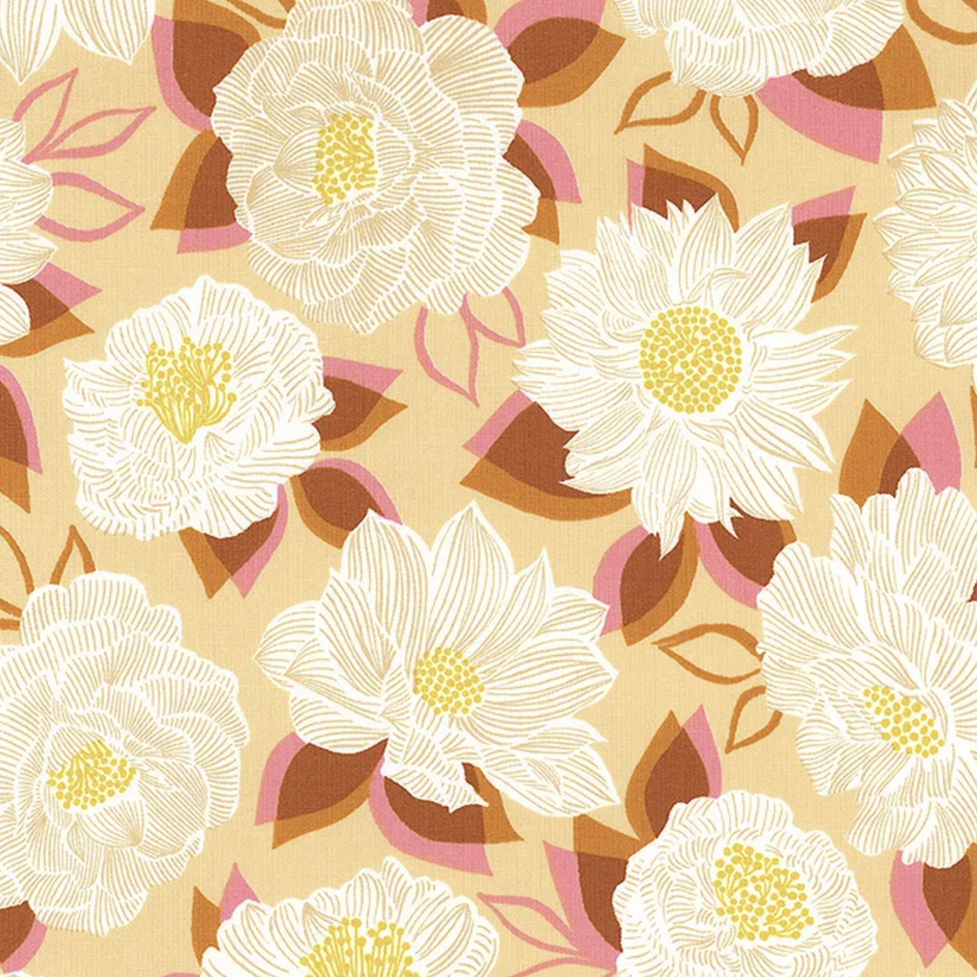 Ruby Star Society Favorite Flowers Blooming Florals Creme Brulee