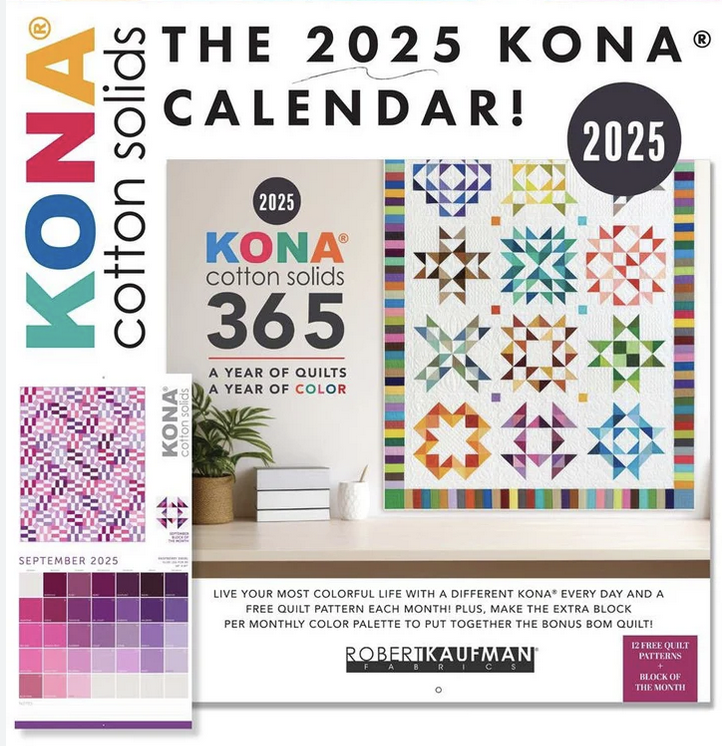 Robert Kaufman SALE Kona Cotton Calendar 2025