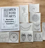 Wren Bird Arts Fruits and Vegetables Embroidery Transfers