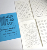 Wren Bird Arts Mending Embroidery Transfers #1 Blue
