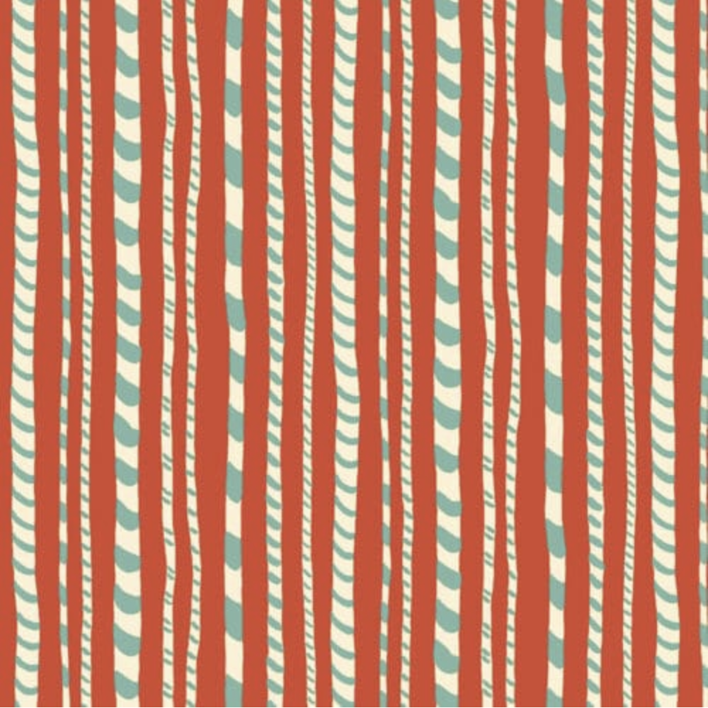 Liberty SALE Festive Fair Candy Cane Stripe Red A