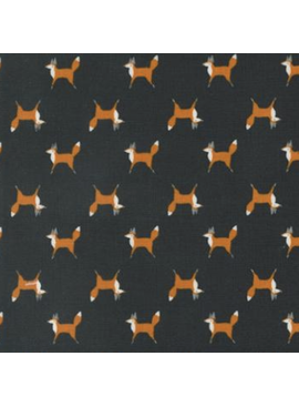 Moda Woodland Wonder Midnight Fox Trot Black