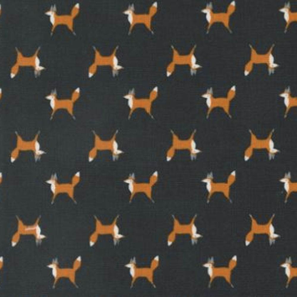 Moda Woodland Wonder Midnight Fox Trot Black