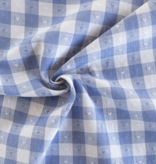 Fableism Supply Co Queen of Hearts Gingham Dobby Hearts in Alice Blue