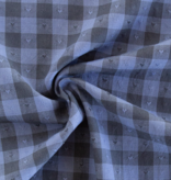 Fableism Supply Co Queen of Hearts Gingham Dobby Hearts in Blueberry