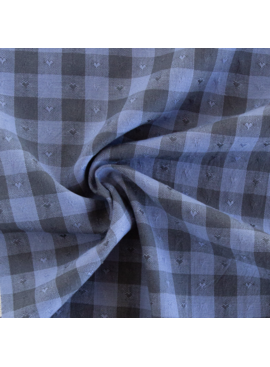 Fableism Supply Co Queen of Hearts Gingham Dobby Hearts in Blueberry