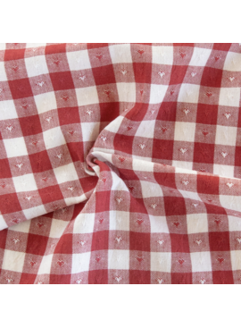 Fableism Supply Co Queen of Hearts Gingham Dobby Hearts in Cherry