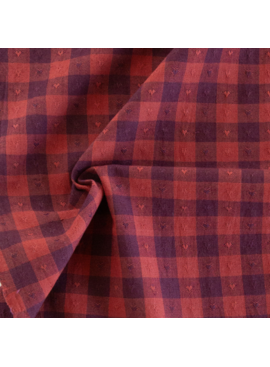 Fableism Supply Co Queen of Hearts Gingham Dobby Hearts in Maraschino