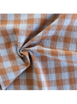 Fableism Supply Co Queen of Hearts Gingham Dobby Hearts in Riviera