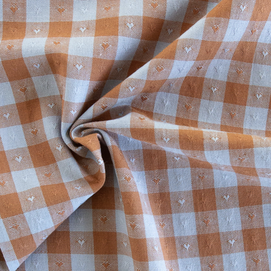 Fableism Supply Co Queen of Hearts Gingham Dobby Hearts in Riviera