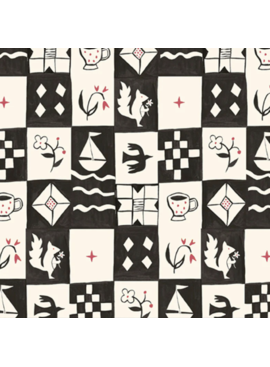 P&B Textiles Story Time Mini Squares Black