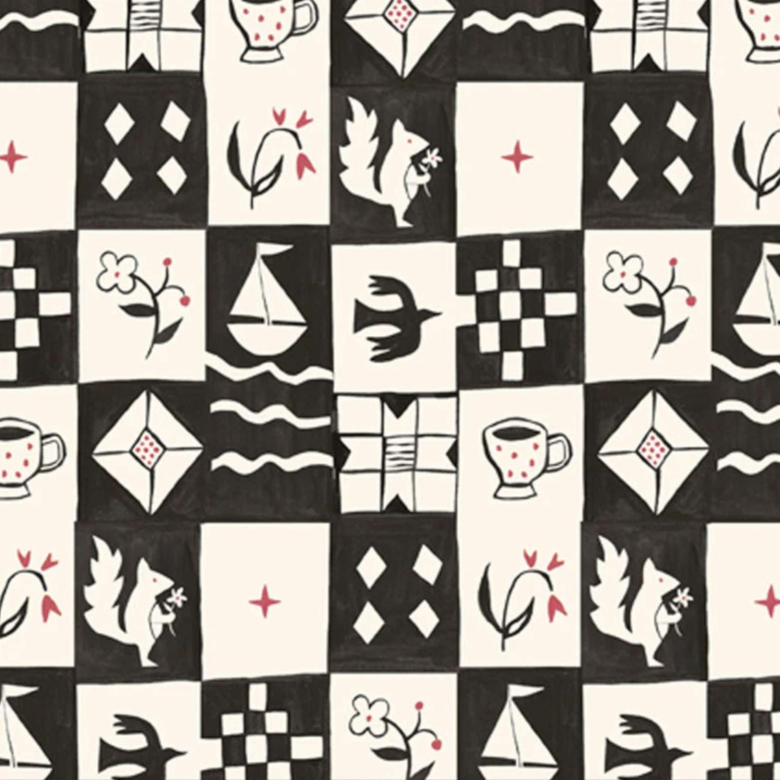 P&B Textiles Story Time Mini Squares Black