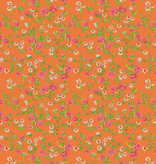 Windham Fabrics Heather Ross By Hand Mousy Floral Tangerine