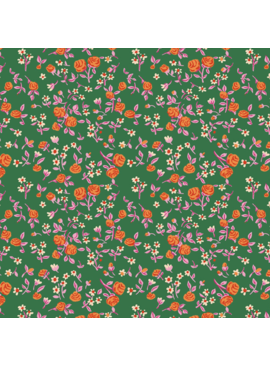 Windham Fabrics Heather Ross By Hand Mousy Floral Emerald