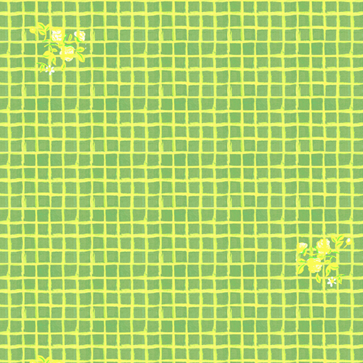 Windham Fabrics Heather Ross By Hand Windowpane Green