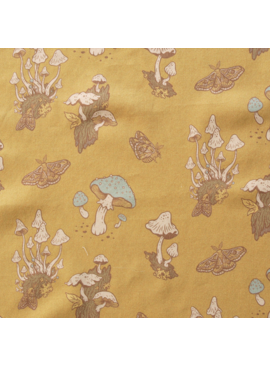 Birch Fabrics The Wild Coast Mushrooms Mustard Lawn
