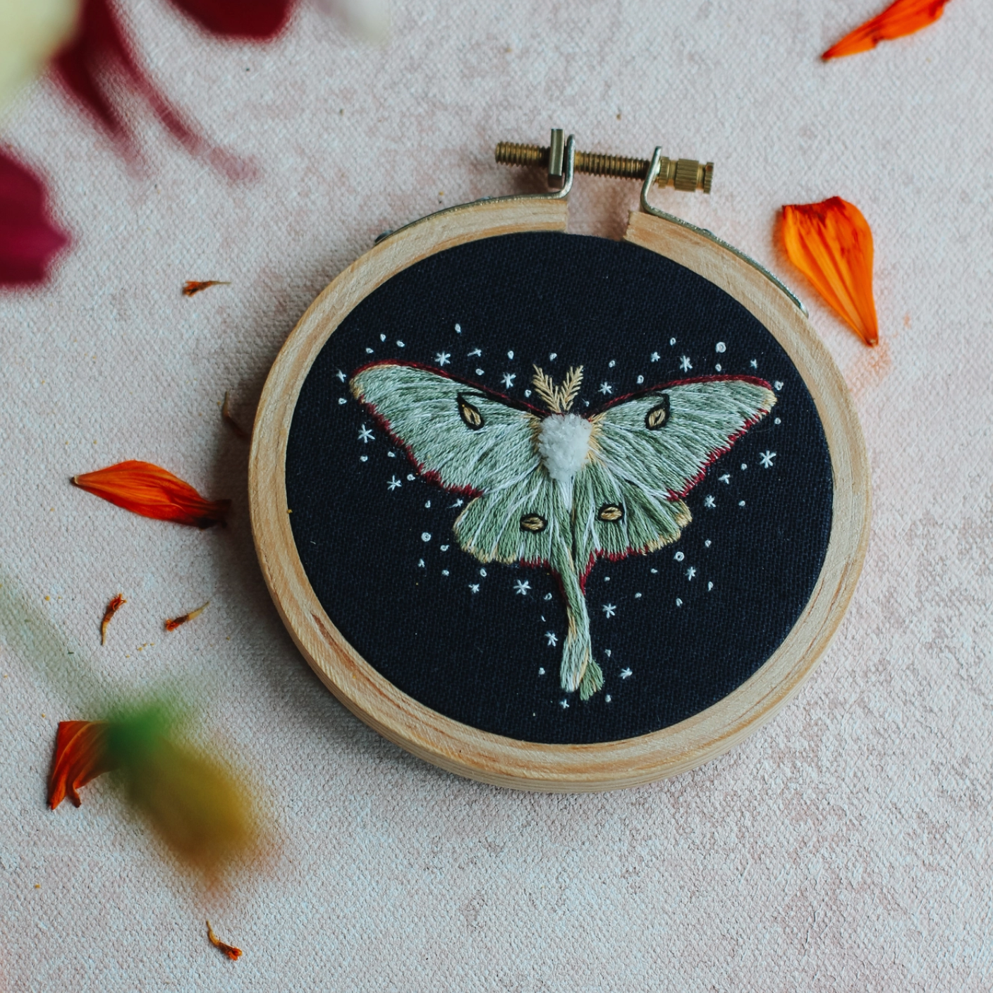 Harvest Goods Co Embroidery Kit Luna Moth