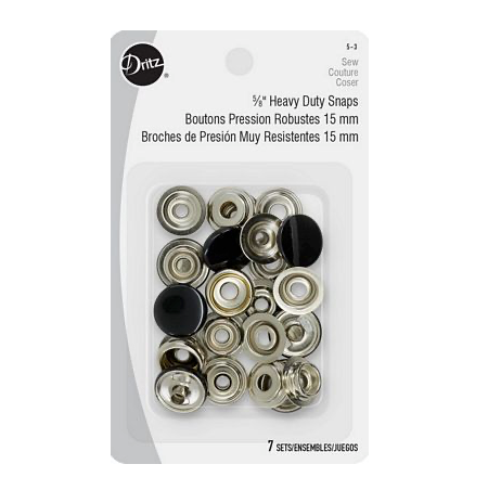 Dritz Dritz Heavy Duty Snaps Black 5/8in Size 24