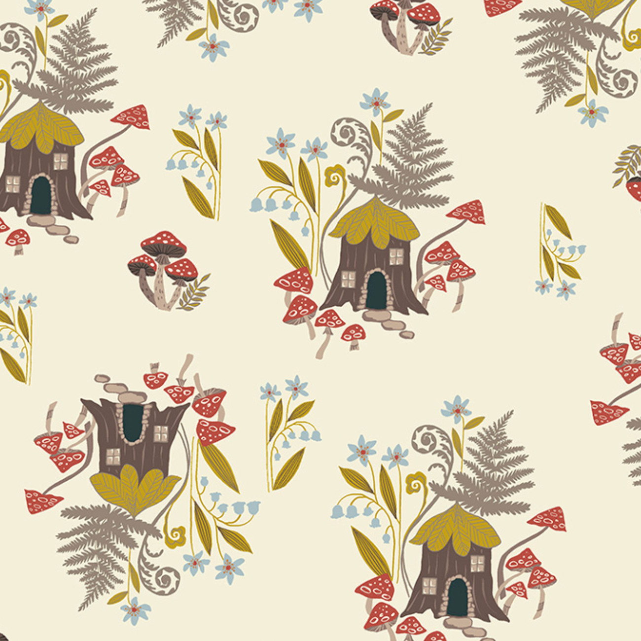 Windham Fabrics Under The Canopy Under the Ferns Ivory