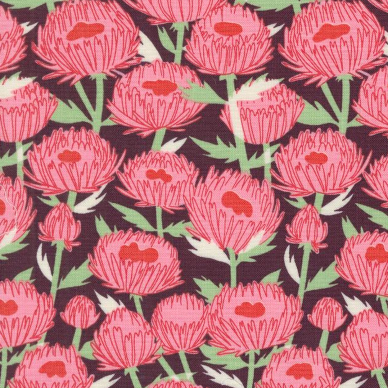 Moda Love Letter November Florals Merlot