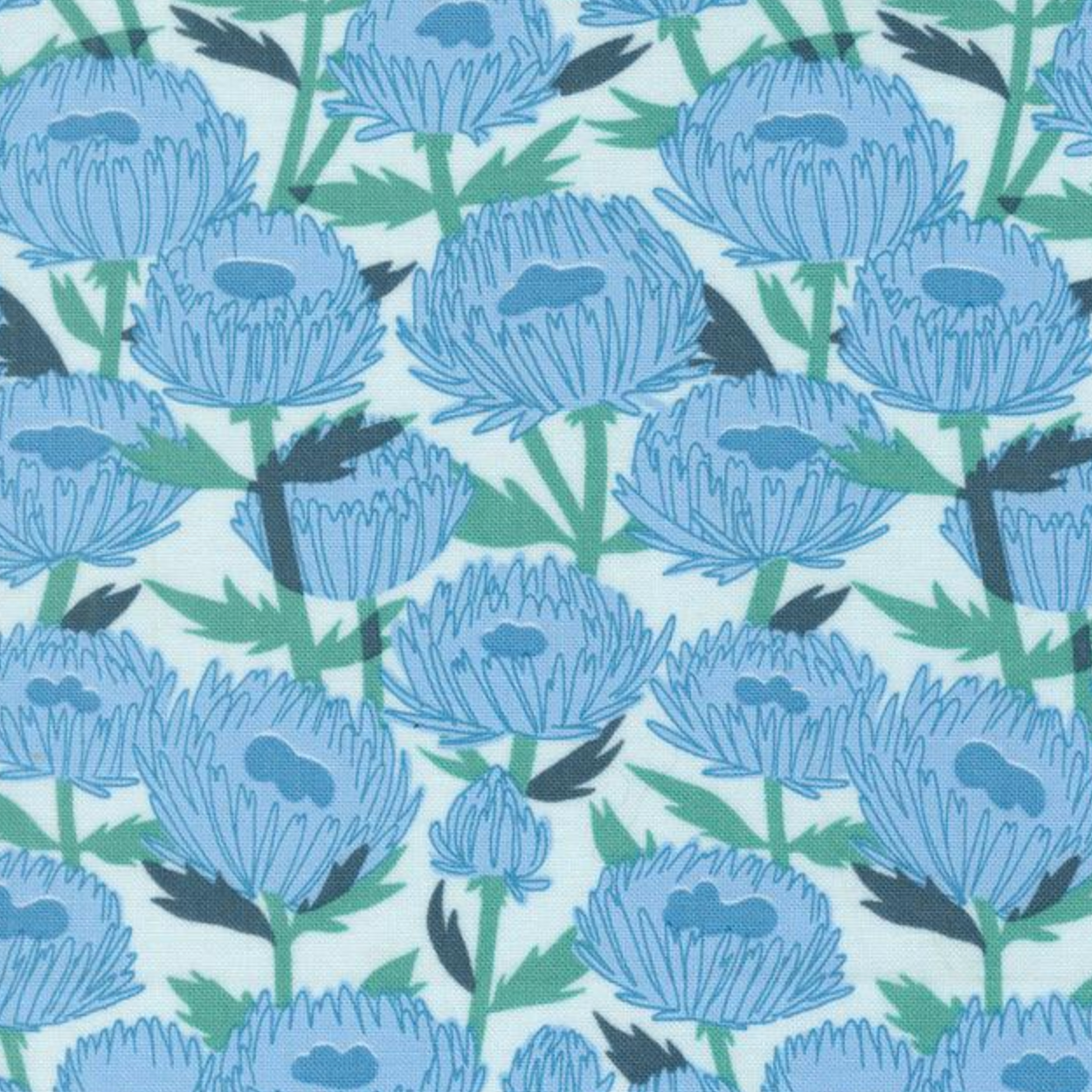 Moda Love Letter November Florals Lightest Blue