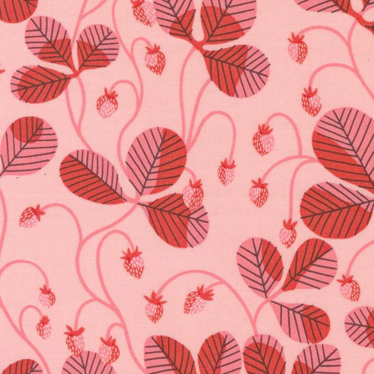 Moda Love Letter Strawberry Vines Light Pink