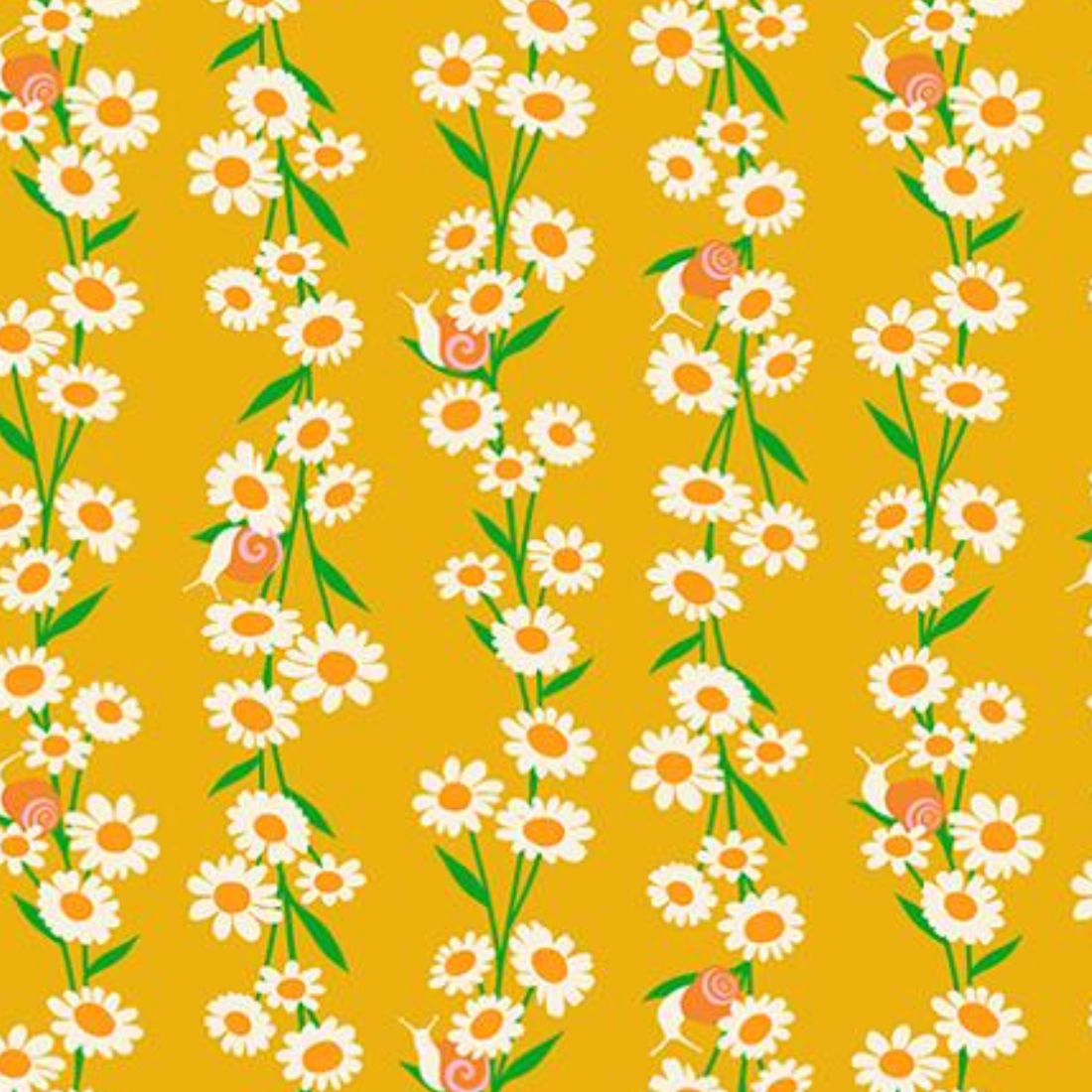 Ruby Star Society Carousel Daisy Chain Florals Goldenrod