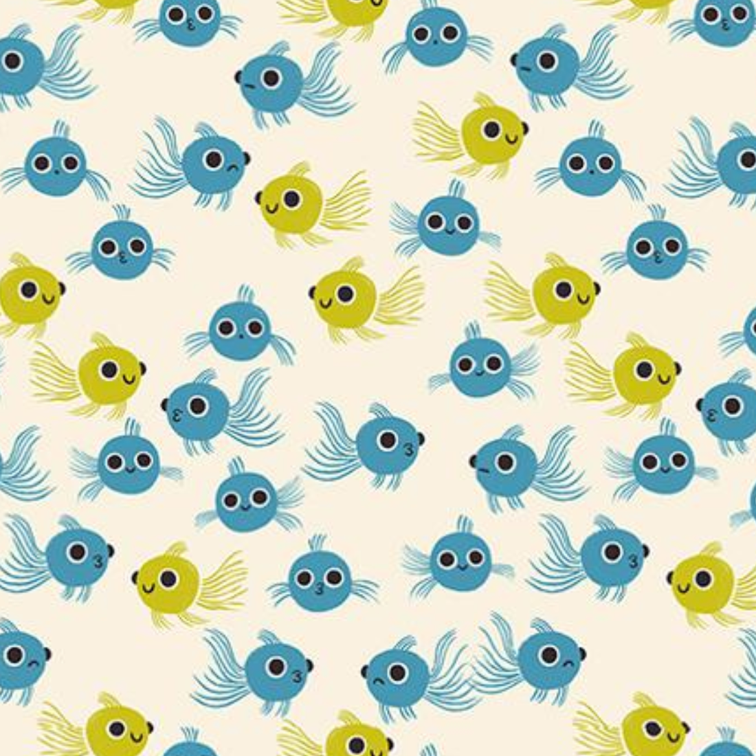 Ruby Star Society Animal Animal Goldfish Vintage Blue