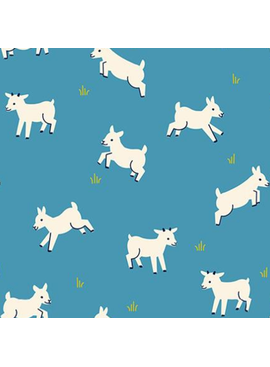 Ruby Star Society Animal Animal Baby Goats Vintage Blue