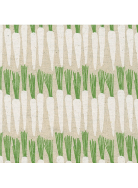 Robert Kaufman Cotton Flax Prints Carrots Neutrals/White