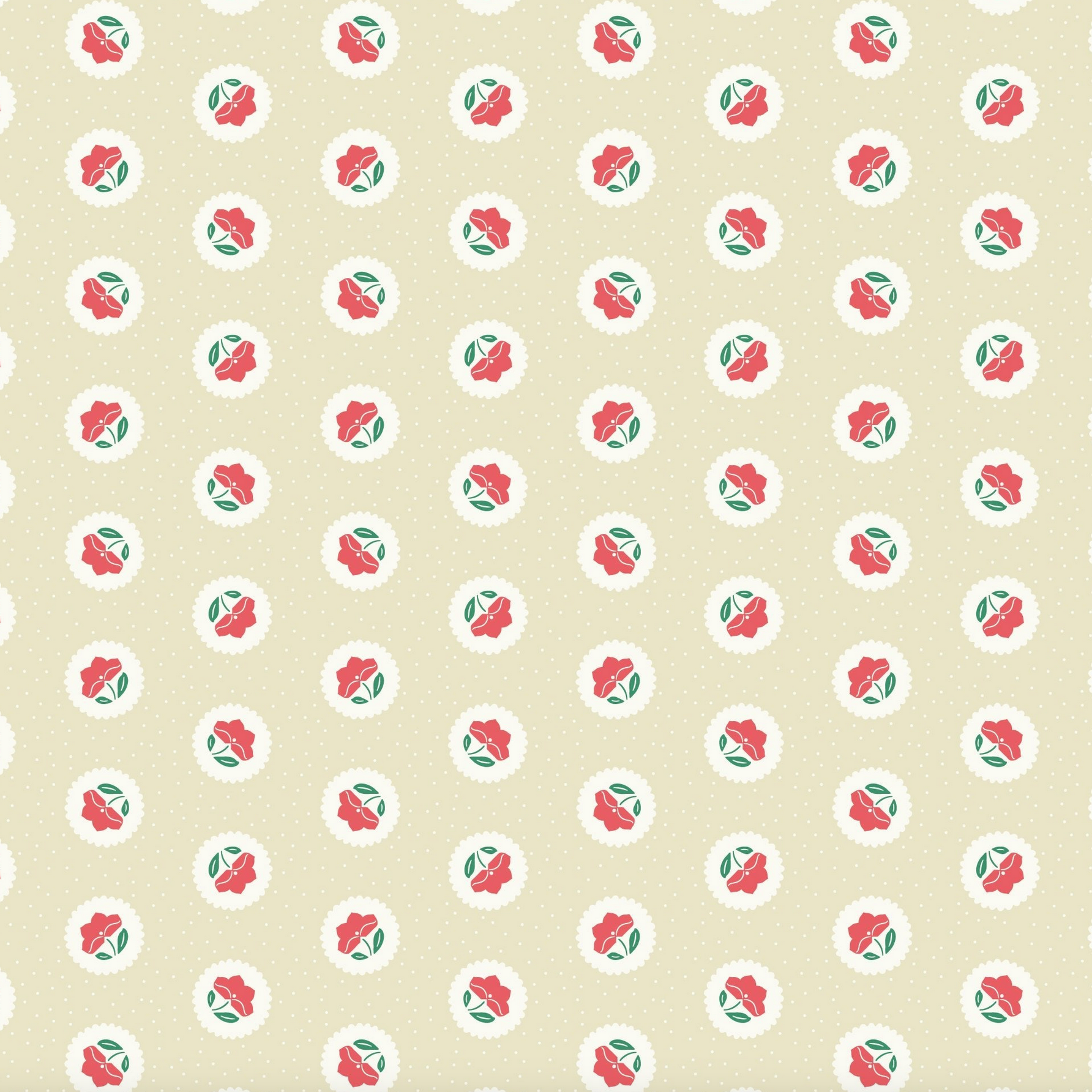 Cloud 9 Fabrics SALE Little Bo Dot Blossoms Watermelon