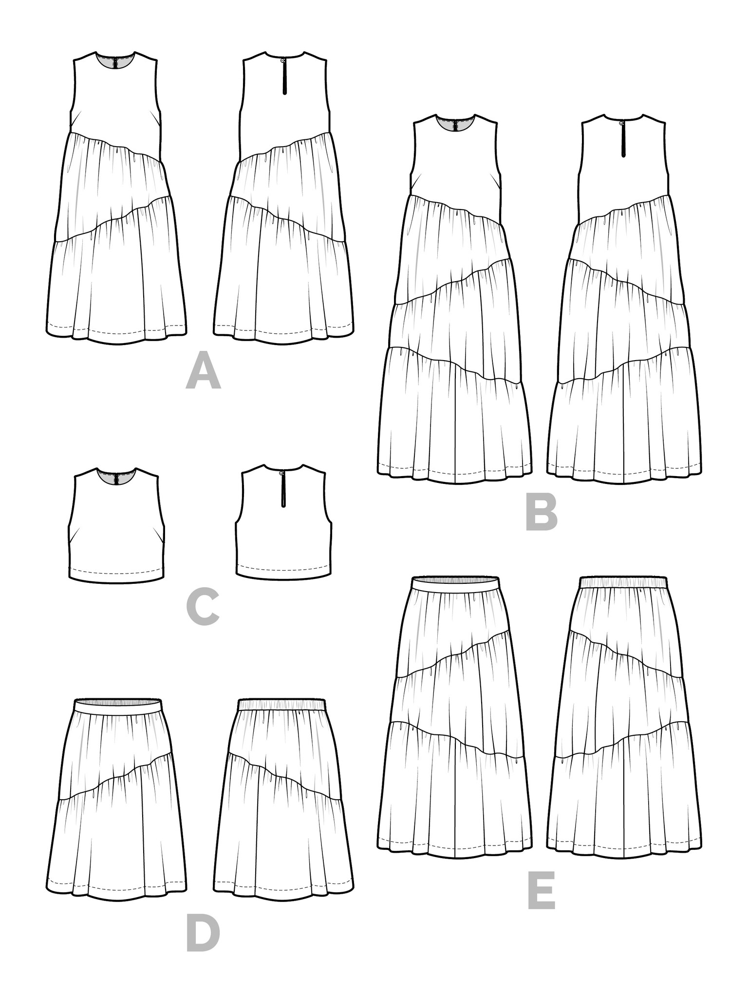 Closet Core Patterns Closet Core Patterns Azure Dress Top and Skirt