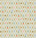 Cotton + Steel SALE Easter by Rifle Paper Co. Easter Lattice Mint Metallic