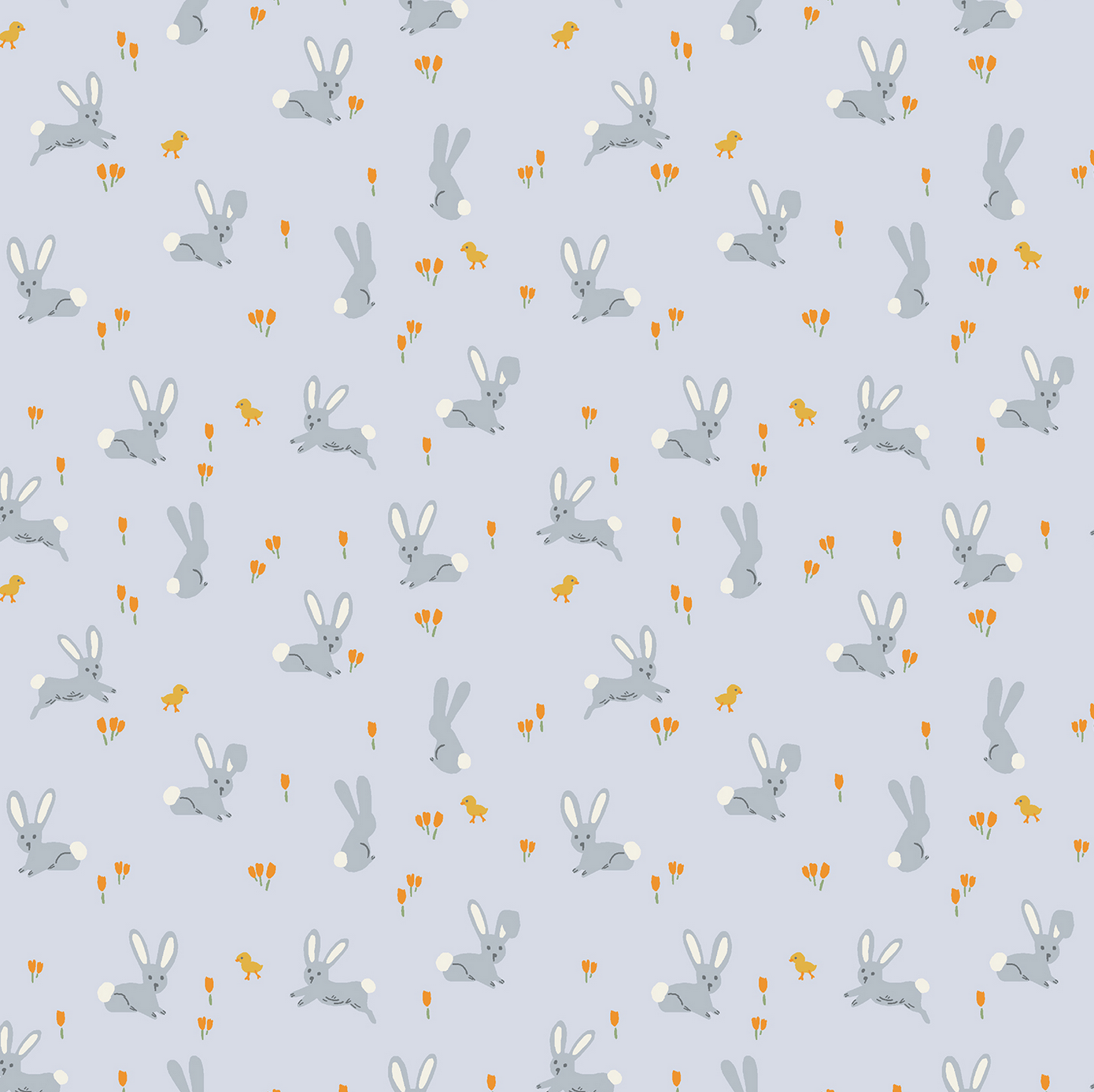 Cotton + Steel SALE Easter by Rifle Paper Co. Bunnies Blue