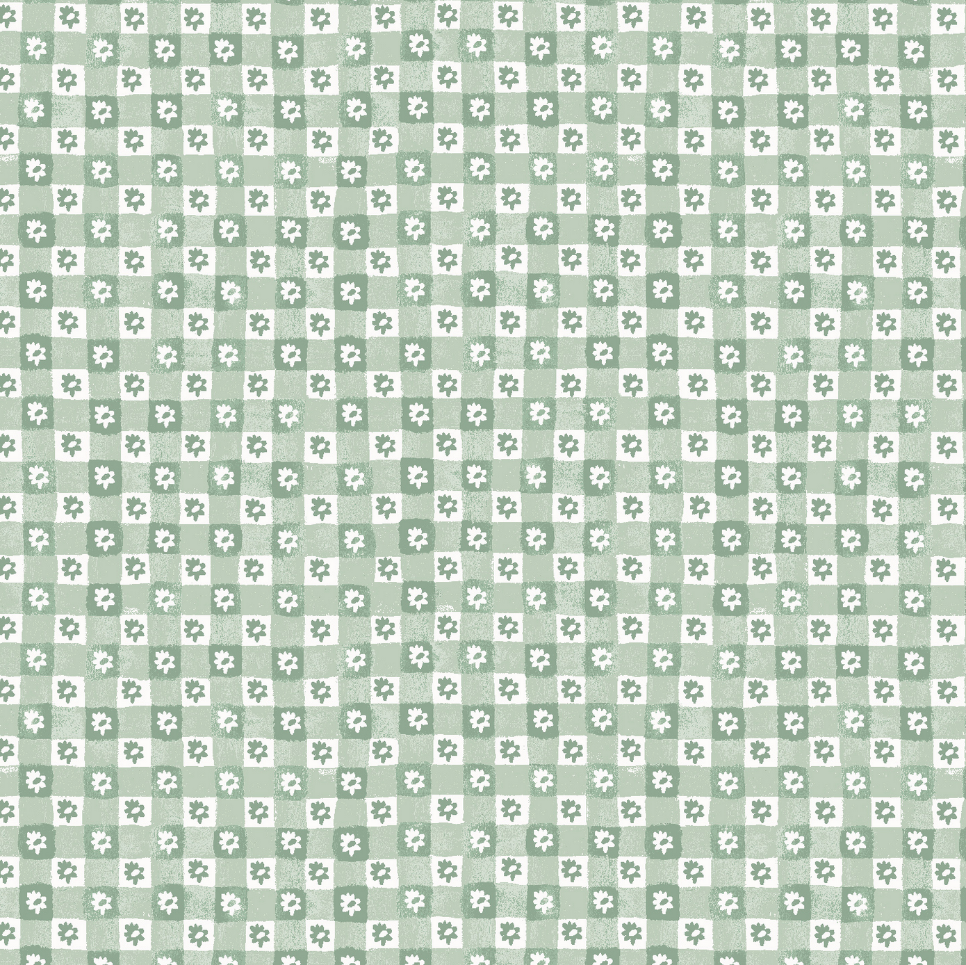 Cotton + Steel Easter by Rifle Paper Co. Daisy Gingham Green