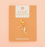 Sarah Hearts Sarah Hearts Gold Stork Removable Zipper Charm
