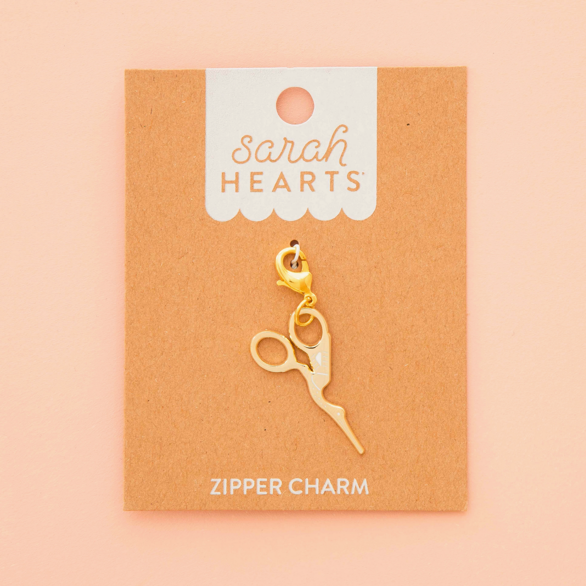 Sarah Hearts Sarah Hearts Gold Stork Removable Zipper Charm