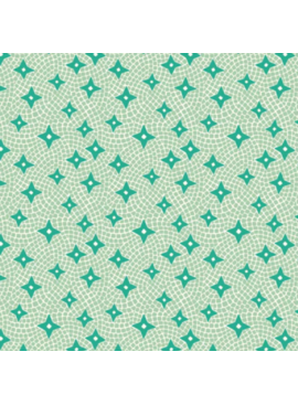 Cloud 9 Fabrics Bohemian Paradise Tile and Stars Green