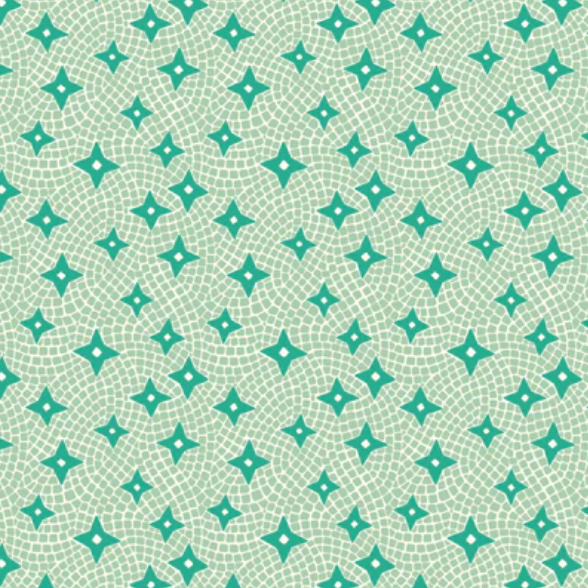 Cloud 9 Fabrics Bohemian Paradise Tile and Stars Green