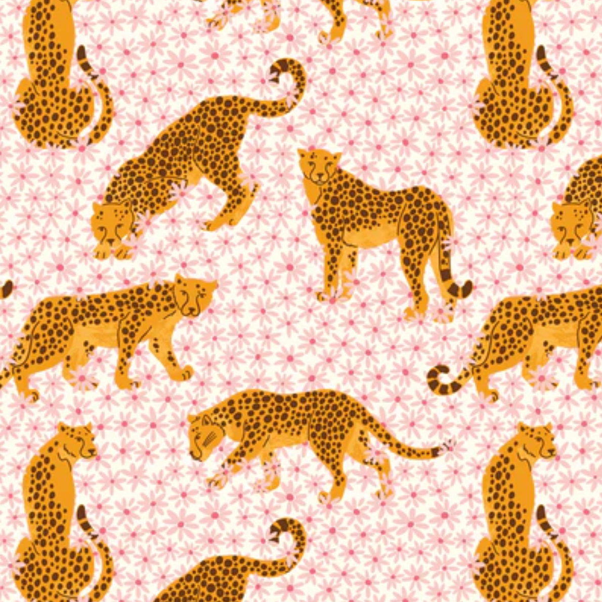 Cloud 9 Fabrics Bohemian Paradise Cheetahs in Meadow