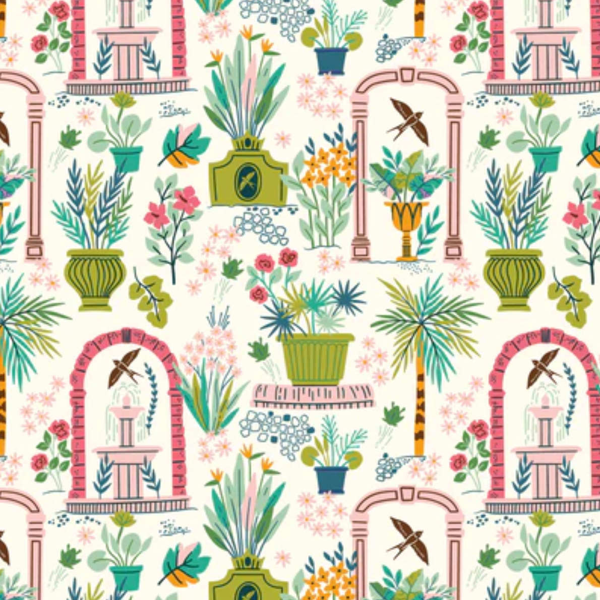 Cloud 9 Fabrics Bohemian Paradise Garden Ivory