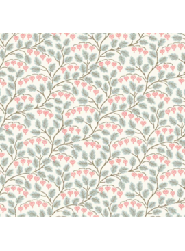 Cloud 9 Fabrics Cottage Garden Bleeding Heart Light Turquoise Pink