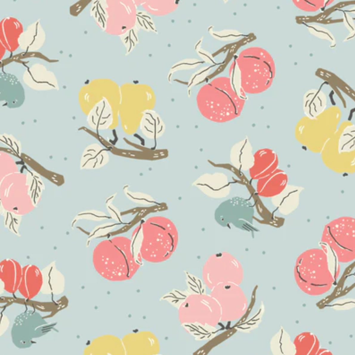 Cloud 9 Fabrics Cottage Garden Orchard Light Turquoise