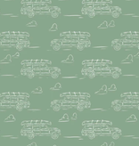 Cloud 9 Fabrics Camp Canine Headed for Adventure Green