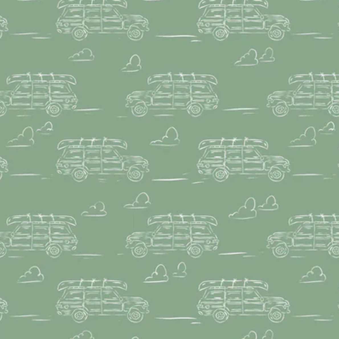 Cloud 9 Fabrics Camp Canine Headed for Adventure Green