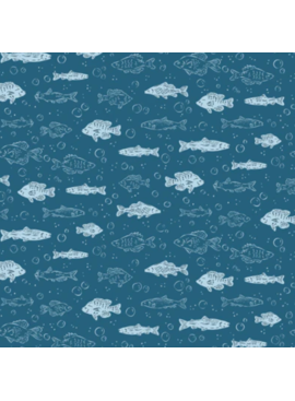 Cloud 9 Fabrics Camp Canine Freshwater Fish