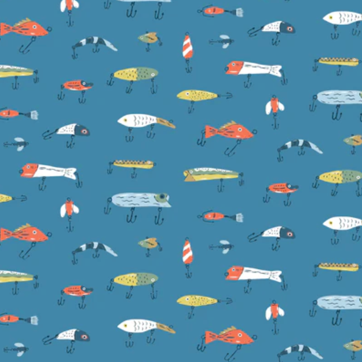 Cloud 9 Fabrics Camp Canine Lots of Lures