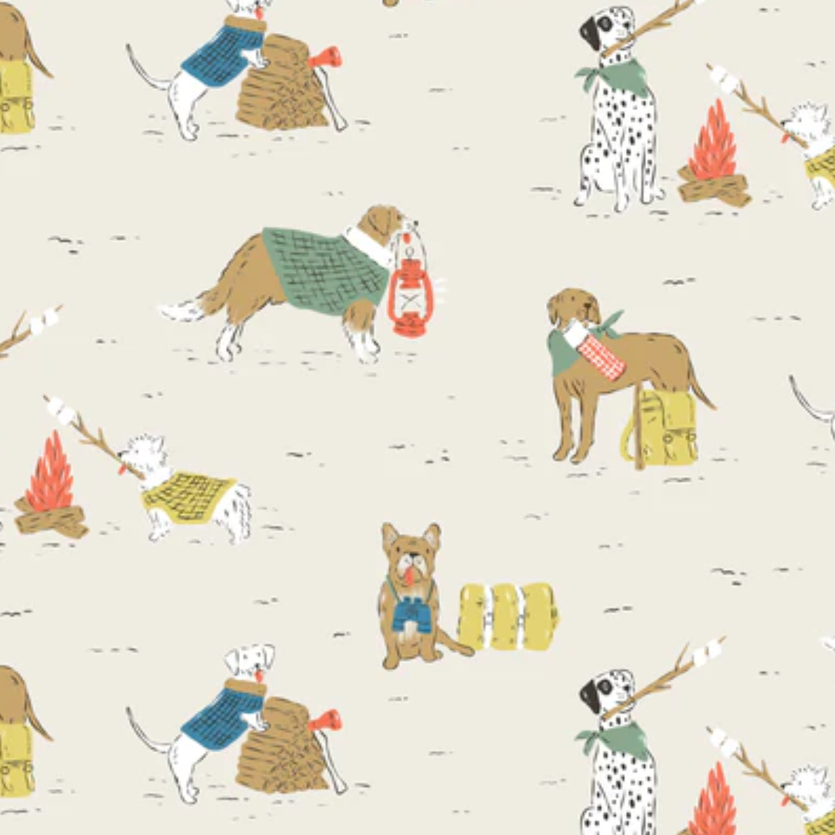 Cloud 9 Fabrics Camp Canine Campfire Companions